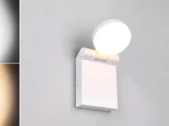 LED Außenwandleuchte ADOUR Leuchtenkopf einstellbar, Weiß Höhe 19cm