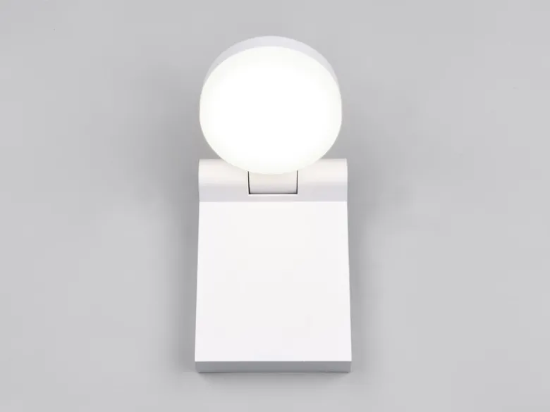 LED Außenwandleuchte ADOUR Leuchtenkopf einstellbar, Weiß Höhe 19cm
