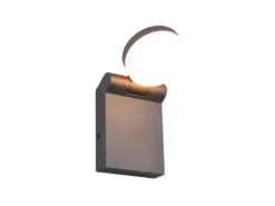 LED Außenwandleuchte ADOUR Leuchtenkopf einstellbar, Schwarz Höhe 19cm