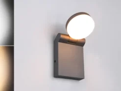LED Außenwandleuchte ADOUR Leuchtenkopf einstellbar, Schwarz Höhe 19cm