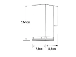 LED Außenwandleuchte ALU Down Light Schwarz Effektstreifen IP44, Höhe 16,5cm