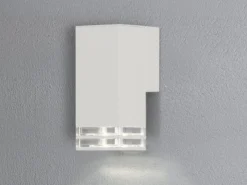 LED Außenwandleuchte ALU Down Light Weiß Effektstreifen IP44, Höhe 19cm