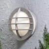 LED Außenwandleuchte Aluminium Silbergrau & Acrylglas Weiß, Ø 31cm