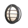 LED Außenwandleuchte Aluminium Schwarz & Acrylglas Weiß, Ø 31cm