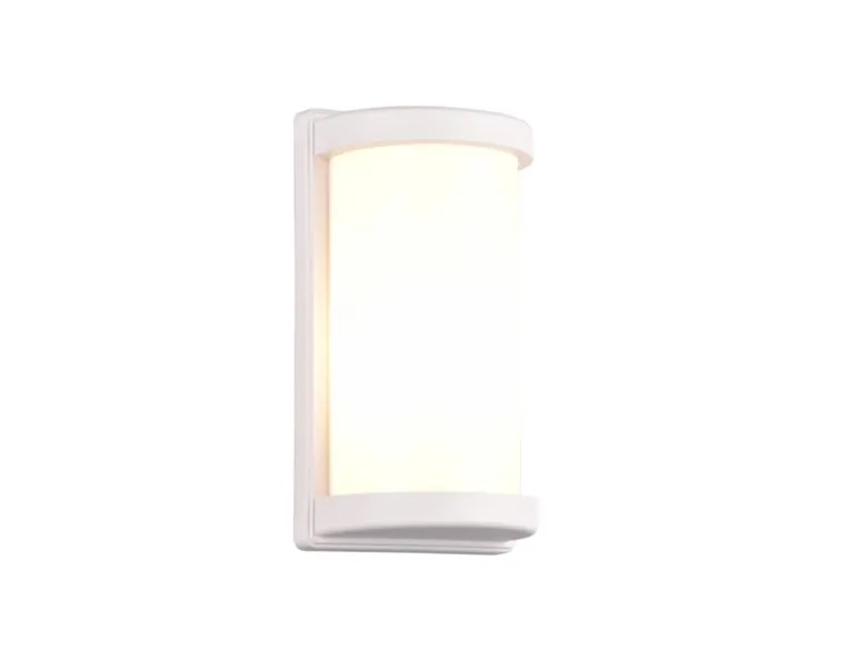 LED Außenwandleuchte Aluminium & Acrylglas Weiß, Höhe 27cm