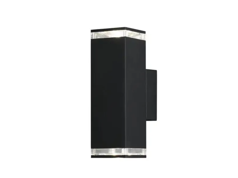 LED Außenwandleuchte ALU Up and Down Schwarz Effektstreifen IP44, Höhe 23,5cm