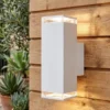LED Außenwandleuchte ALU Up and Down Weiß Effektstreifen IP44, Höhe 23,5cm