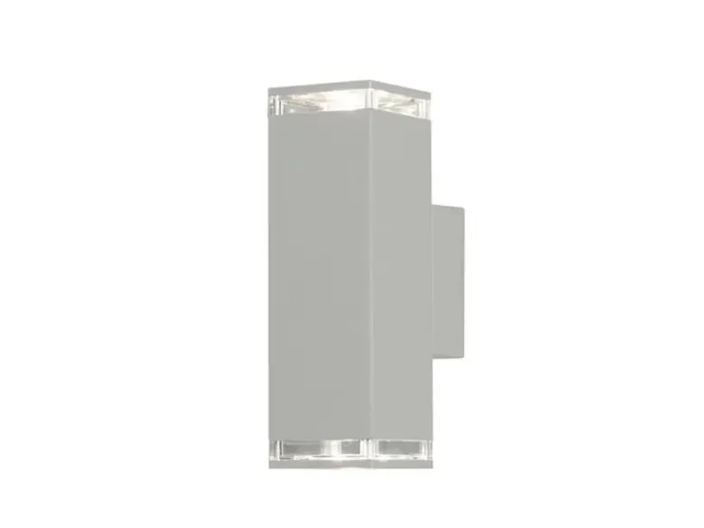 LED Außenwandleuchte ALU Up and Down Weiß Effektstreifen IP44, Höhe 23,5cm