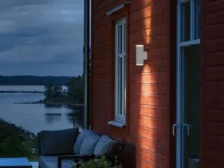 LED Außenwandleuchte ALU Up and Down Weiß Effektstreifen IP44, Höhe 23,5cm