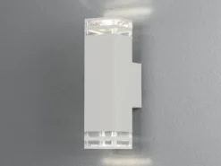 LED Außenwandleuchte ALU Up and Down Weiß Effektstreifen IP44, Höhe 27,5cm