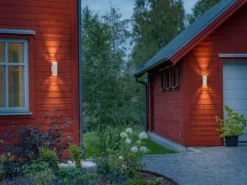 LED Außenwandleuchte ALU Up and Down Weiß Effektstreifen IP44, Höhe 27,5cm
