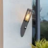 LED Außenwandleuchte Anthrazit & Rauchfarben mit Bewegungsmelder, Höhe 41cm
