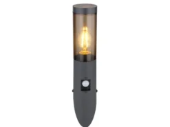 LED Außenwandleuchte Anthrazit & Rauchfarben mit Bewegungsmelder, Höhe 41cm