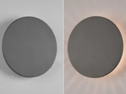 LED Außenwandleuchte Anthrazit 2er Set indirekte Beleuchtung Ø 25cm