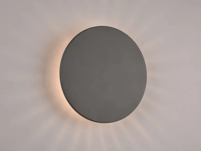 LED Außenwandleuchte Anthrazit 2er Set indirekte Beleuchtung Ø 25cm
