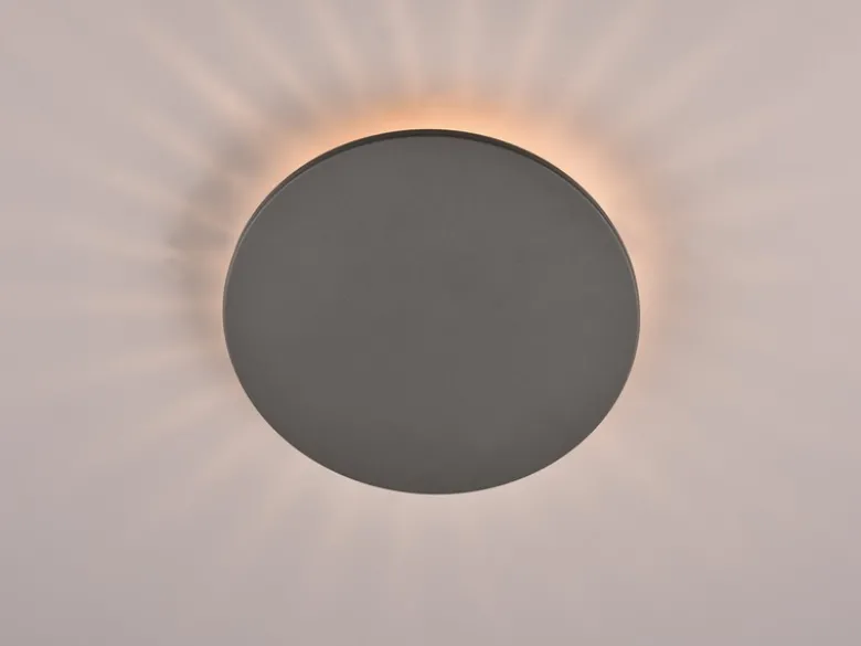 LED Außenwandleuchte Anthrazit 2er Set indirekte Beleuchtung Ø 25cm