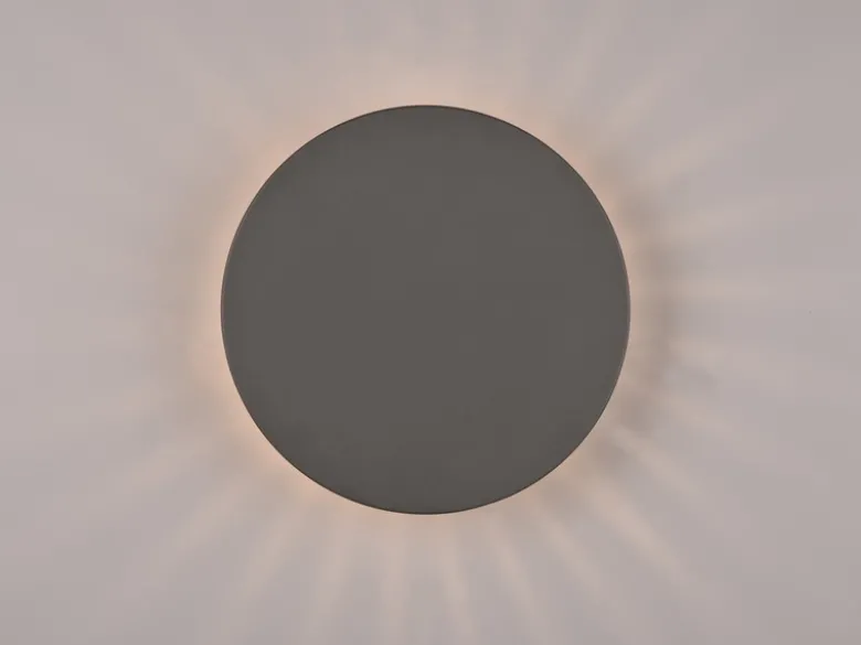 LED Außenwandleuchte Anthrazit 2er Set indirekte Beleuchtung Ø 25cm