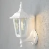 LED Außenwandleuchte antike Laterne stehend aus Aluminium Weiß, Höhe 36cm