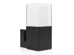 LED Außenwandleuchte aus Aluminium in Schwarz Up Light, Höhe 20cm