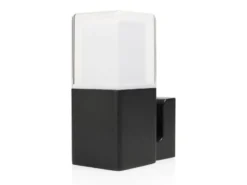 LED Außenwandleuchte aus Aluminium in Schwarz Up Light, Höhe 20cm