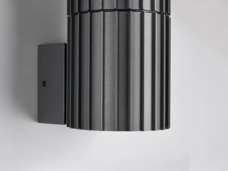 LED Außenwandleuchte aus Aluminium in Anthrazit, Höhe 20cm