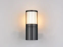 LED Außenwandleuchte aus Aluminium in Anthrazit, Höhe 20cm