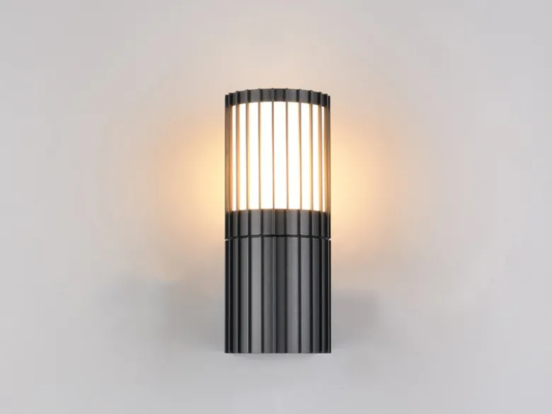 LED Außenwandleuchte aus Aluminium in Anthrazit, Höhe 20cm