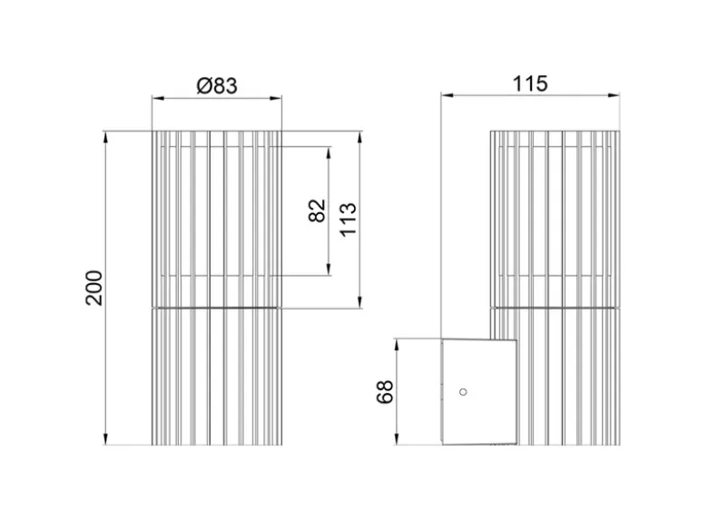 LED Außenwandleuchte aus Aluminium in Anthrazit, Höhe 20cm