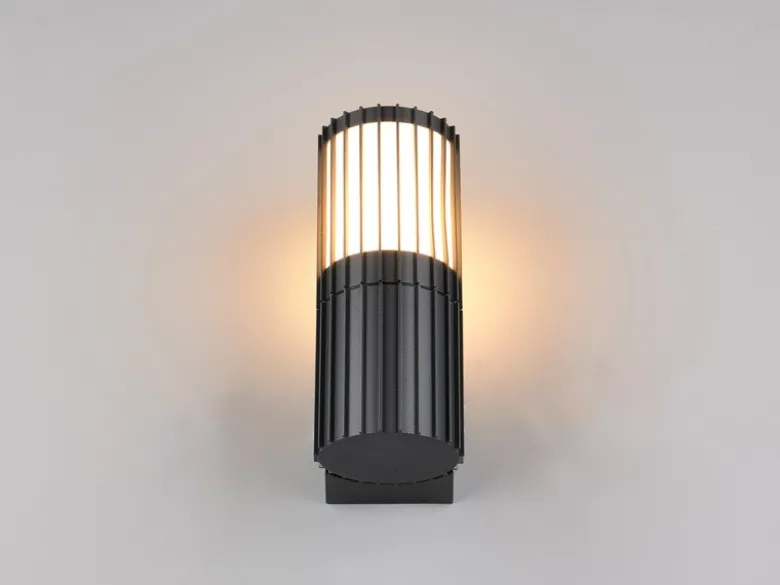 LED Außenwandleuchte aus Aluminium in Anthrazit, Höhe 20cm