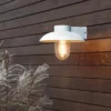 LED Außenwandleuchte aus Aluminium Weiß & Klarglas, Höhe 21cm