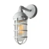 LED Außenwandleuchte aus Aluminium Weiß & Klarglas, Höhe 33cm