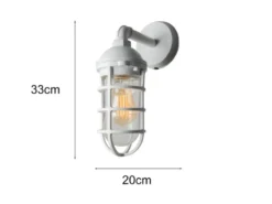 LED Außenwandleuchte aus Aluminium Weiß & Klarglas, Höhe 33cm