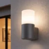 LED Außenwandleuchte aus Aluminium in Anthrazit E27, Höhe 17,5cm
