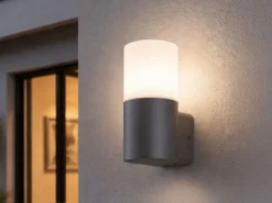 LED Außenwandleuchte aus Aluminium in Anthrazit E27, Höhe 17,5cm