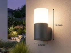 LED Außenwandleuchte aus Aluminium in Anthrazit E27, Höhe 17,5cm