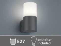 LED Außenwandleuchte aus Aluminium in Anthrazit E27, Höhe 17,5cm