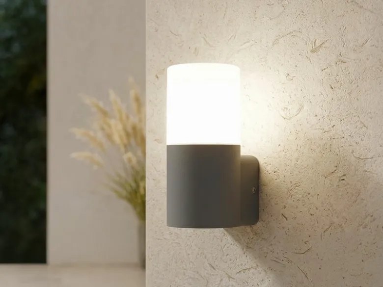 LED Außenwandleuchte aus Aluminium in Anthrazit E27, Höhe 17,5cm