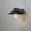 LED Außenwandleuchte aus Aluminium Schwarz & Klarglas, Höhe 21cm