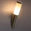 LED Außenwandleuchte aus Edelstahl in Silber, Höhe 39cm