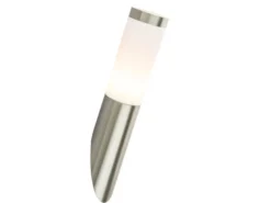 LED Außenwandleuchte aus Edelstahl in Silber, Höhe 39cm