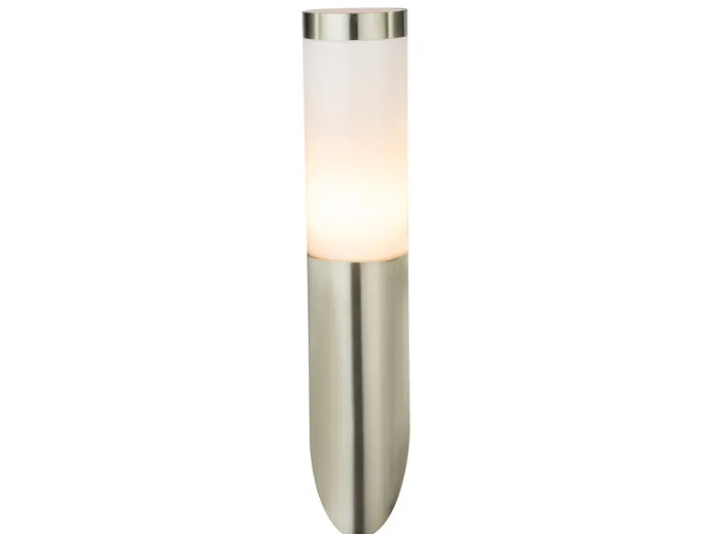 LED Außenwandleuchte aus Edelstahl in Silber, Höhe 39cm