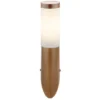 LED Außenwandleuchte aus Edelstahl in Holzoptik, Höhe 39cm
