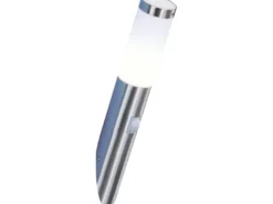 LED Außenwandleuchte aus Edelstahl in Silber mit Bewegungsmelder, Höhe 40cm