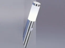 LED Außenwandleuchte aus Edelstahl in Silber mit Bewegungsmelder, Höhe 40cm