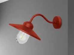 LED Außenwandleuchte aus Edelstahl in Oxidrot, Ausladung 42cm