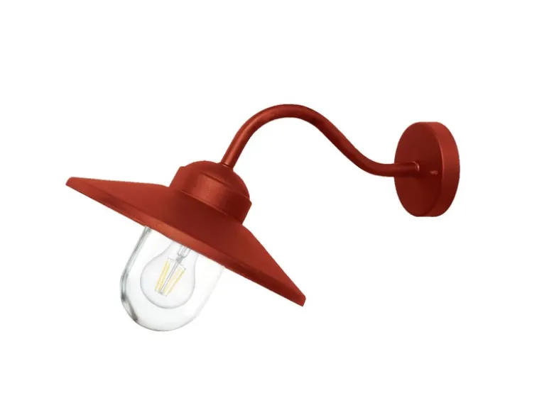 LED Außenwandleuchte aus Edelstahl in Oxidrot, Ausladung 42cm