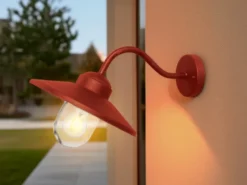 LED Außenwandleuchte aus Edelstahl in Oxidrot, Ausladung 42cm