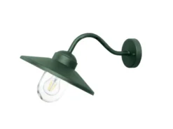 LED Außenwandleuchte aus Edelstahl in Tannengrün, Ausladung 42cm