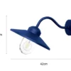 LED Außenwandleuchte aus Edelstahl in Marineblau, Ausladung 42cm