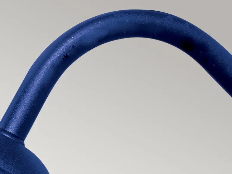LED Außenwandleuchte aus Edelstahl in Marineblau, Ausladung 42cm